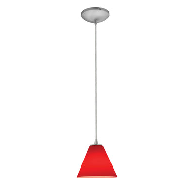 Access - 28004-3C-BS/RED - LED Pendant - Martini - Brushed Steel