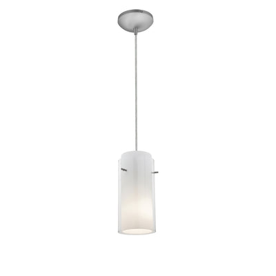 Access - 28033-3C-BS/CLOP - LED Pendant - Glass'n Glass Cylinder - Brushed Steel