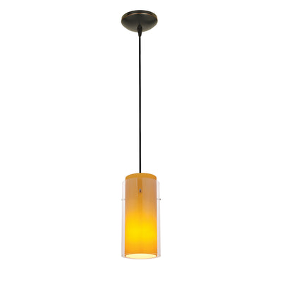 Access - 28033-3C-ORB/CLAM - LED Pendant - Glass'n Glass Cylinder - Oil Rubbed Bronze