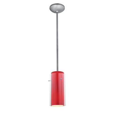 Access - 28033-3R-BS/CLRD - LED Pendant - Glass'n Glass Cylinder - Brushed Steel