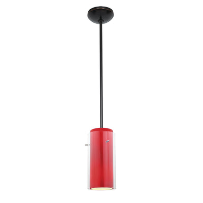 Access - 28033-3R-ORB/CLRD - LED Pendant - Glass'n Glass Cylinder - Oil Rubbed Bronze