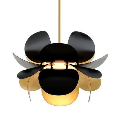 Corbett Lighting - 308-41-GL/SBK - One Light Pendant - Ginger - Gold Leaf/Black