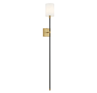 Meridian - M90069BNB - One Light Wall Sconce - Black with Natural Brass Accents