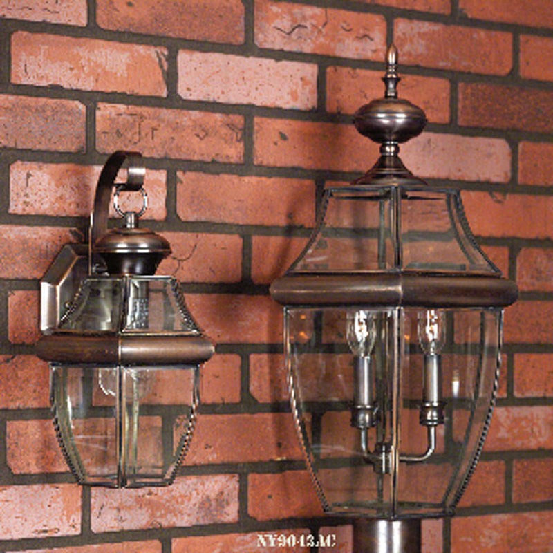 Quoizel - NY9043AC - Three Light Outdoor Post Lantern - Newbury - Aged Copper