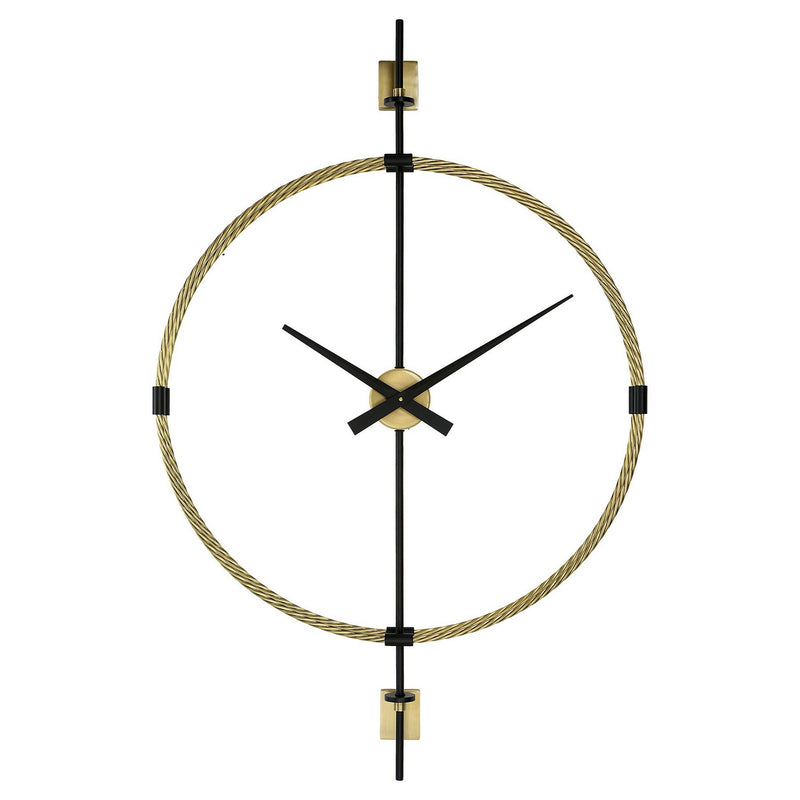Uttermost - 06106 - Wall Clock - Time Flies - Brushed Brass With Satin Black