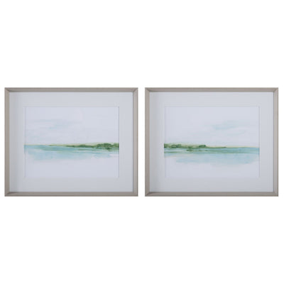Uttermost - 32269 - Framed Prints Set/2 - Green Ribbon Coast - Gray Wood