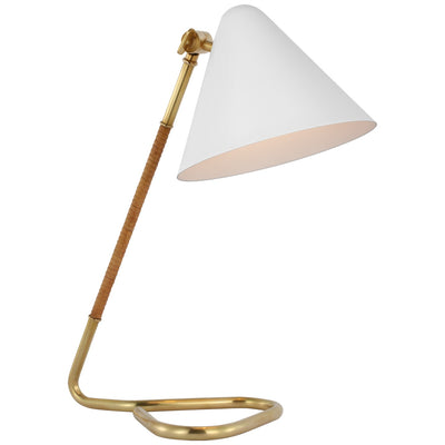 Visual Comfort Signature - AL 3020HAB/NRT-WHT - LED Desk Lamp - Laken - Hand-Rubbed Antique Brass And Natural Rattan