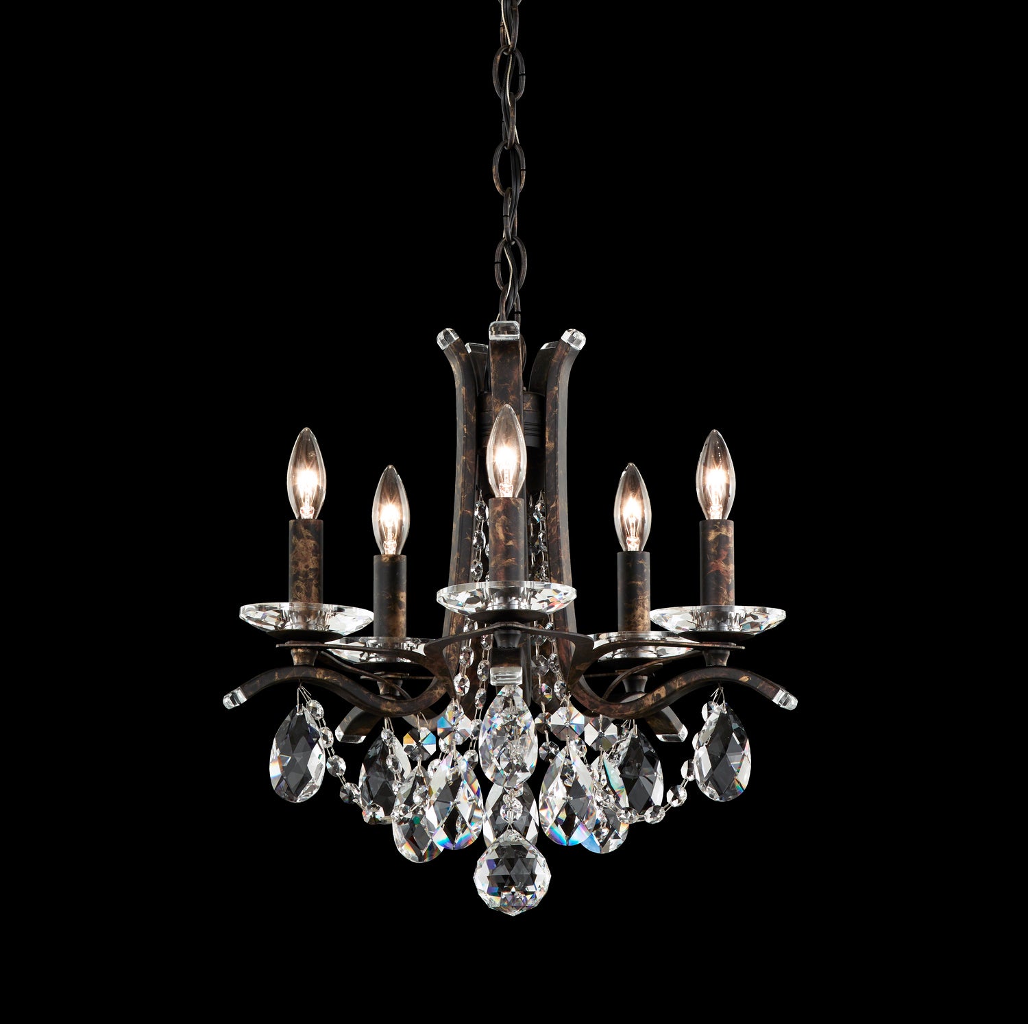 Vesca 5 Light 120V Chandelier in Etruscan Gold with Clear Radiance Crystal