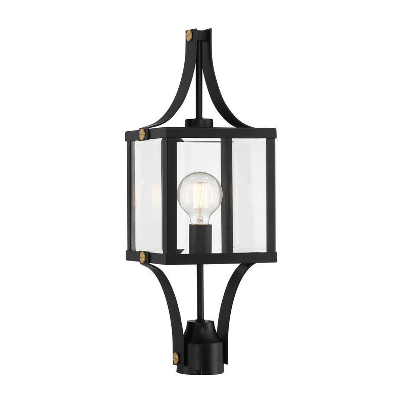 Savoy House - 5-476-144 - One Light Outdoor Post Lantern - Raeburn - Matte Black and Weathered Brushed Brass