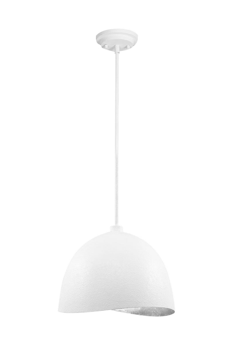 George Kovacs - P1914-736 - One Light Pendant - Eclos - Textured White With Silver Leaf Inside