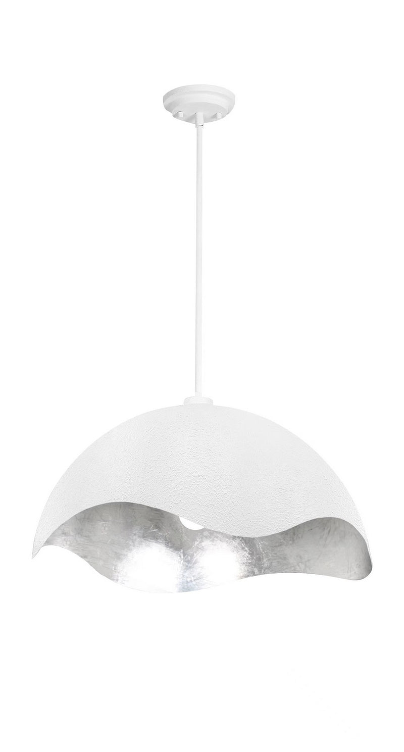George Kovacs - P1915-736 - One Light Pendant - Eclos - Textured White With Silver Leaf Inside