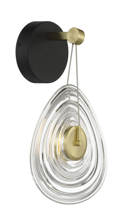 George Kovacs - P5602-884-L - LED Wall Sconce - Topknot - Coal And Brushed Gold