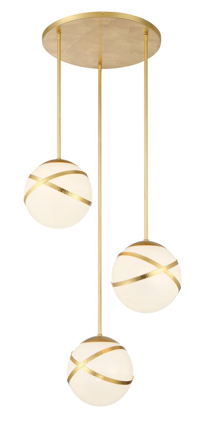 Minka-Lavery - 5433-853 - Three Light Pan Pendant - Atlys - Spring Gold Leaf