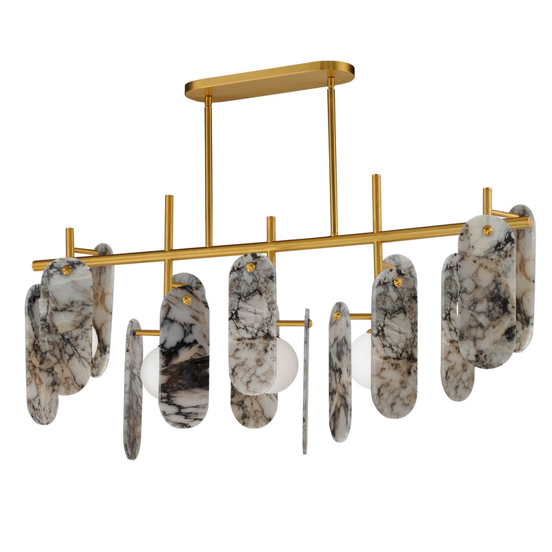 Studio M - SM24825ARYNAB - LED Linear Pendant - Megalith - Stone - Natural Aged Brass