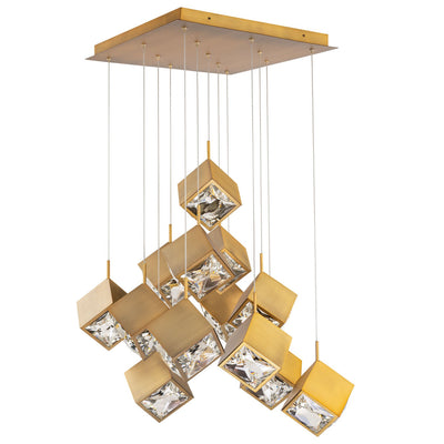 W.A.C. Lighting - PD-29313S-AB - LED Chandelier - Ice Cube - Aged Brass