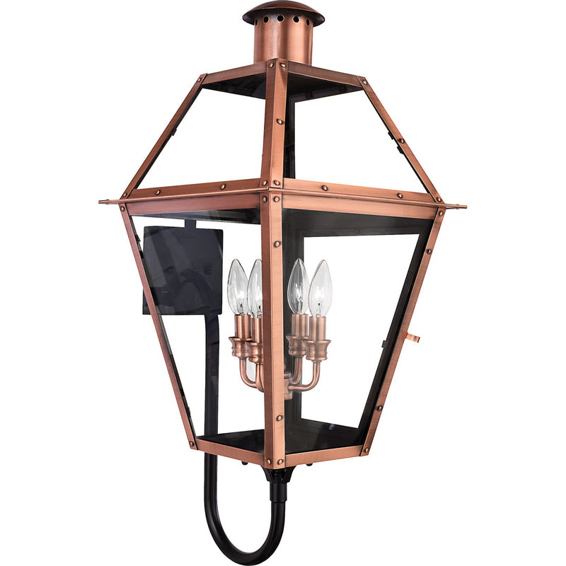 Quoizel - RO8414AC - Four Light Outdoor Wall Lantern - Rue De Royal - Aged Copper