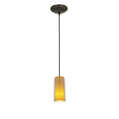 Access - 28033-1C-ORB/CLAM - One Light Pendant - Glass'n Glass Cylinder - Oil Rubbed Bronze