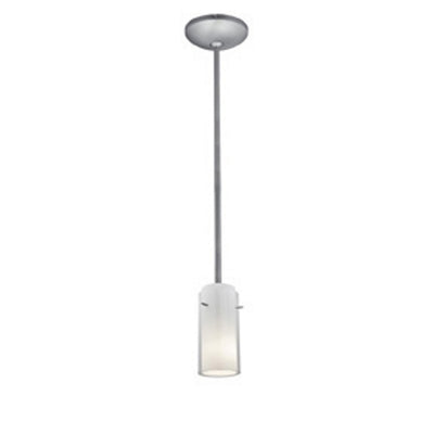 Access - 28033-1R-BS/CLOP - One Light Pendant - Glass'n Glass Cylinder - Brushed Steel