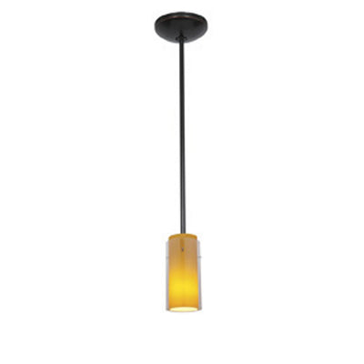 Access - 28033-1R-ORB/CLAM - One Light Pendant - Glass'n Glass Cylinder - Oil Rubbed Bronze