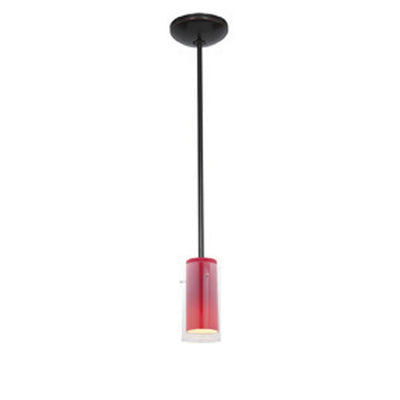 Access - 28033-1R-ORB/CLRD - One Light Pendant - Glass'n Glass Cylinder - Oil Rubbed Bronze