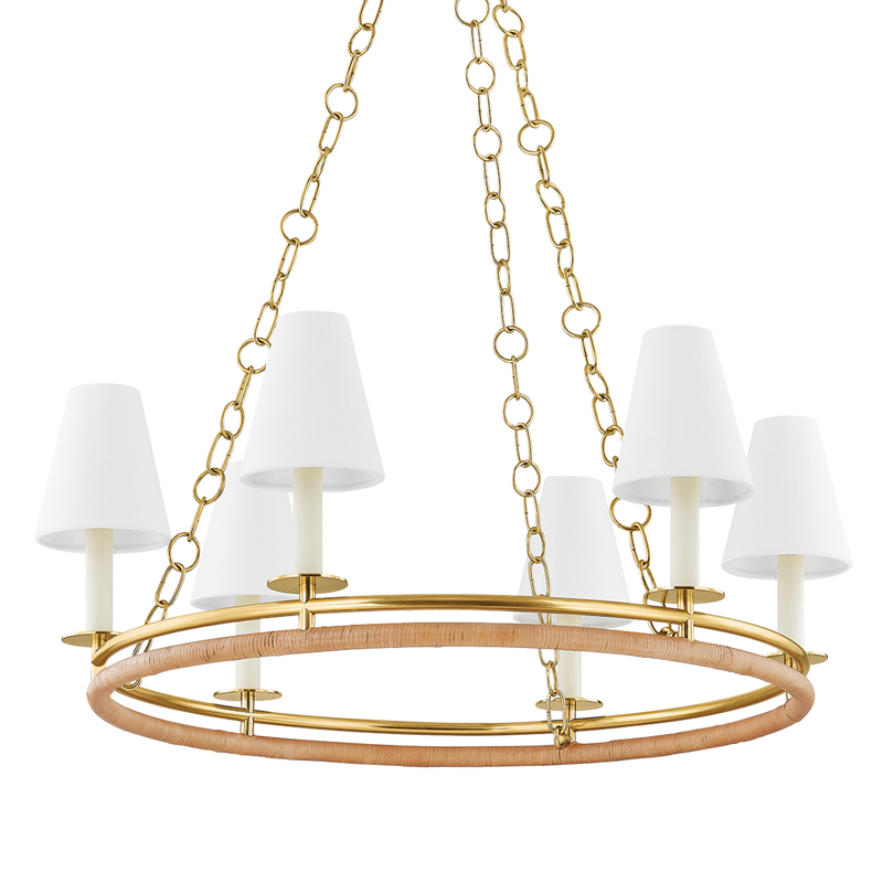 Hudson Valley - 4406-AGB - Six Light Chandelier - Swanton - Aged Brass