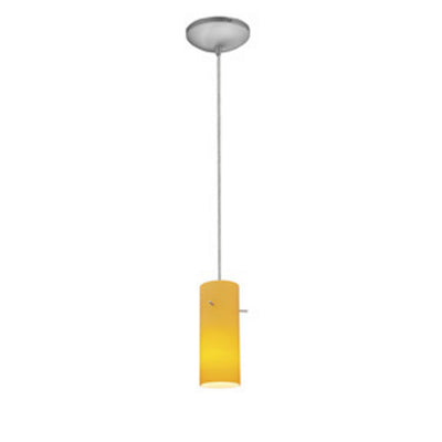 Access - 28030-1C-BS/AMB - One Light Pendant - Cylinder - Brushed Steel