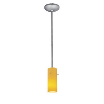 Access - 28030-1R-BS/AMB - One Light Pendant - Cylinder - Brushed Steel