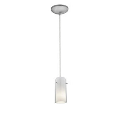 Access - 28033-1C-BS/CLOP - One Light Pendant - Glass'n Glass Cylinder - Brushed Steel