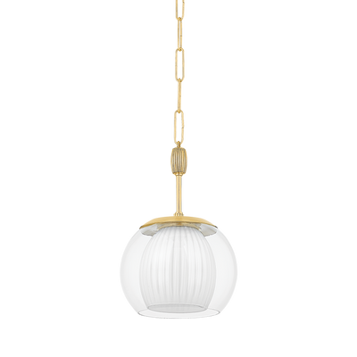 Hudson Valley - 7310-AGB - One Light Pendant - Clementon - Aged Brass