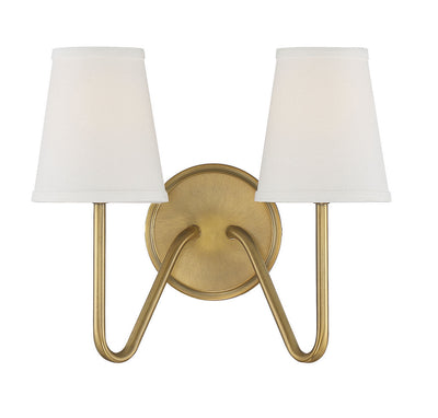 Meridian - M90055NB - Two Light Wall Sconce - Mscon - Natural Brass