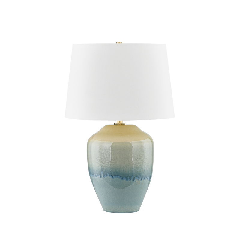 Hudson Valley - L6329-AGB/C05 - One Light Table Lamp - Montville - Aged Brass/Ceramic Crackle Emerald Tide