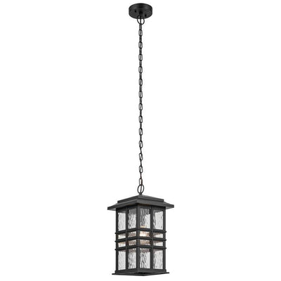 Kichler - 49833BKT - One Light Outdoor Pendant - Beacon Square - Textured Black
