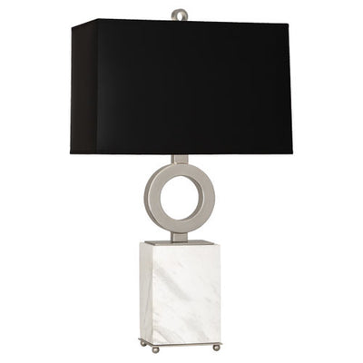 Robert Abbey - S405B - One Light Table Lamp - Oculus - Antique Silver w/ White Marble Base