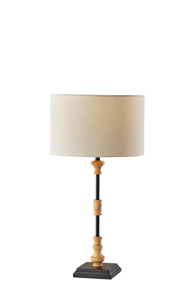 Adesso Home - 3503-12 - Table Lamp - Fremont - Black W. Natural Wood Finished Resin Accents