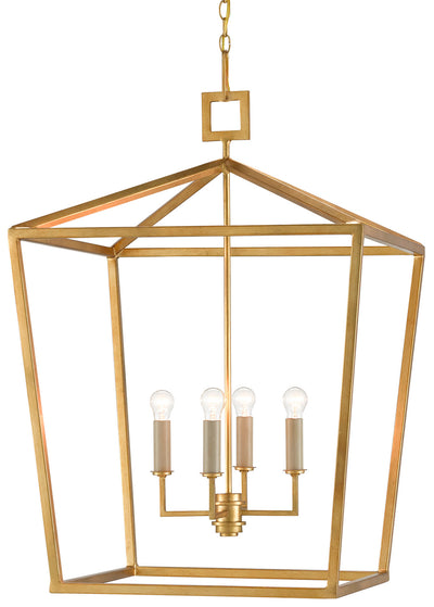 Currey and Company - 9000-0405 - Four Light Lantern - Denison - Contemporary Gold Leaf