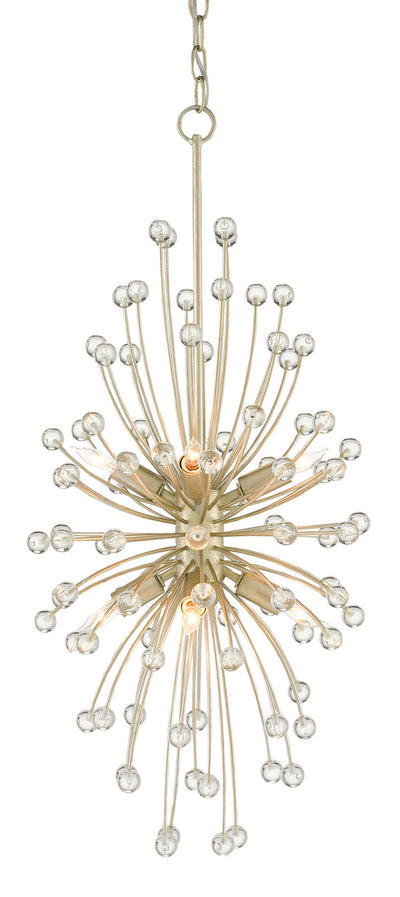 Currey and Company - 9000-0814 - Eight Light Chandelier - Chrysalis - Contemporary Silver Leaf/Clear