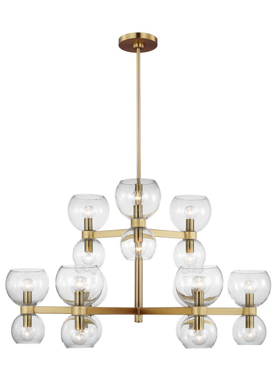 Visual Comfort Studio - KSC10018BBSCG - 18 Light Chandelier - Londyn - Burnished Brass with Clear Glass
