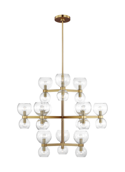 Visual Comfort Studio - KSC10124BBSCG - 24 Light Chandelier - Londyn - Burnished Brass with Clear Glass