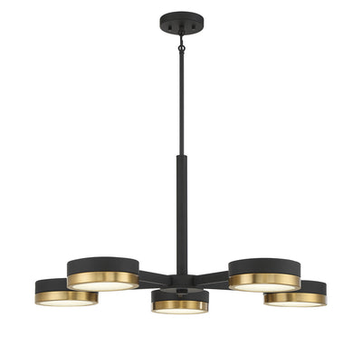 Savoy House - 1-1635-5-143 - LED Chandelier - Ashor - Matte Black with Warm Brass Accents
