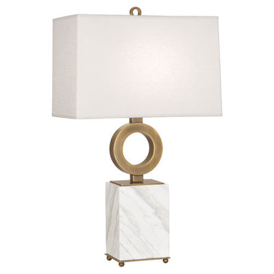 Robert Abbey - 405 - One Light Table Lamp - Oculus - Warm Brass w/ White Marble Base