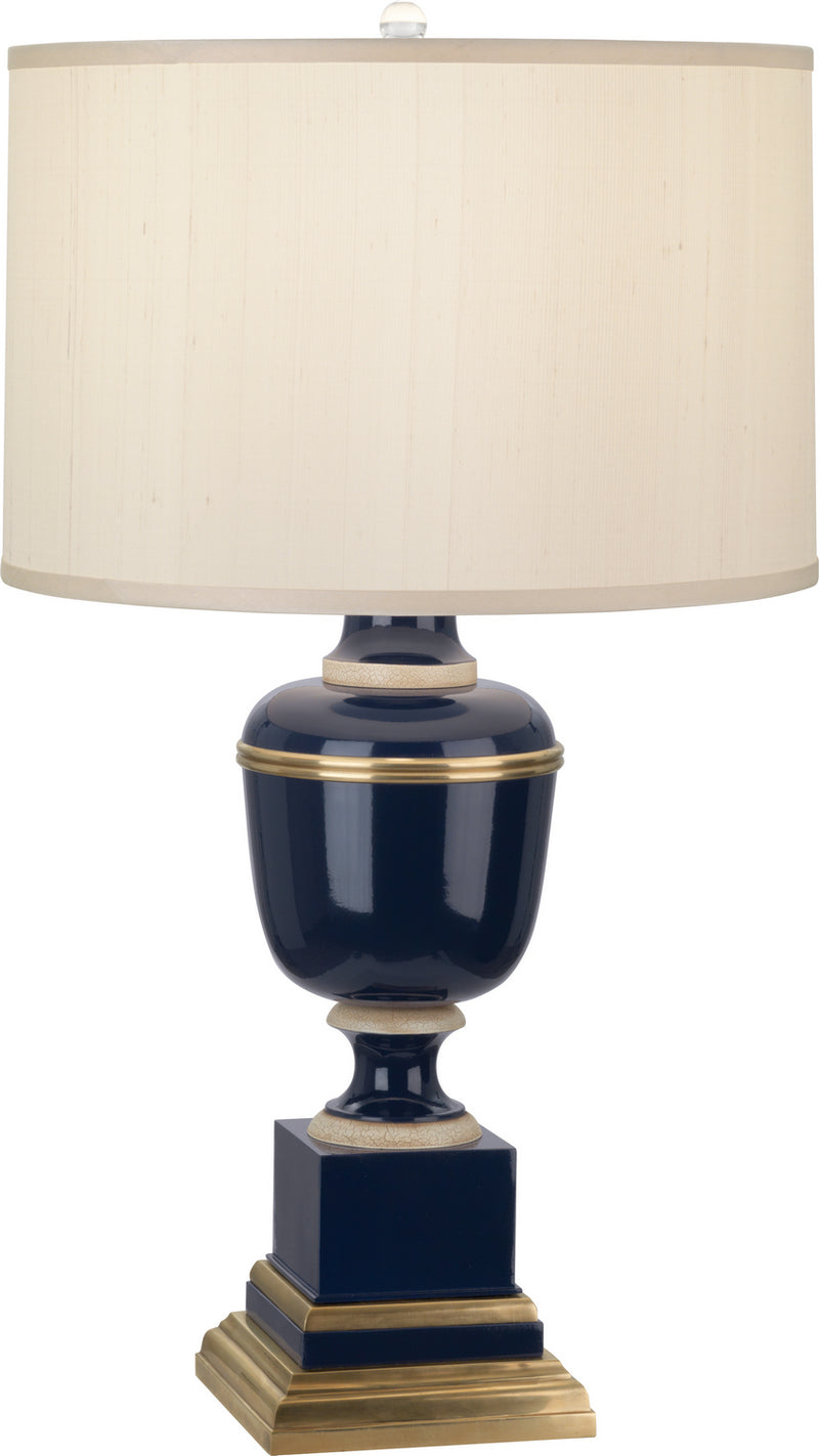 Robert Abbey - 2500X - One Light Table Lamp - Annika - Cobalt Lacquered Paint w/Natural Brass and Ivory Crackle
