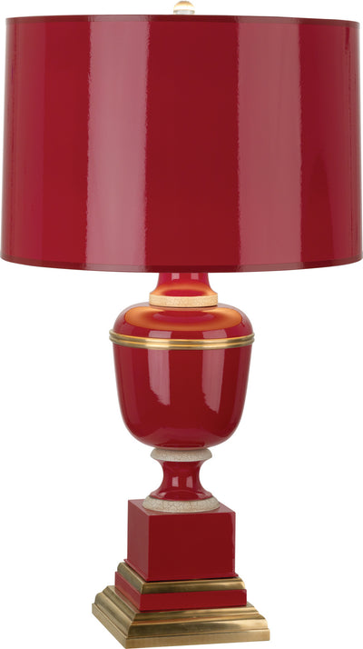 Robert Abbey - 2501 - One Light Table Lamp - Annika - Red Lacquered Paint w/Natural Brass and Ivory Crackle