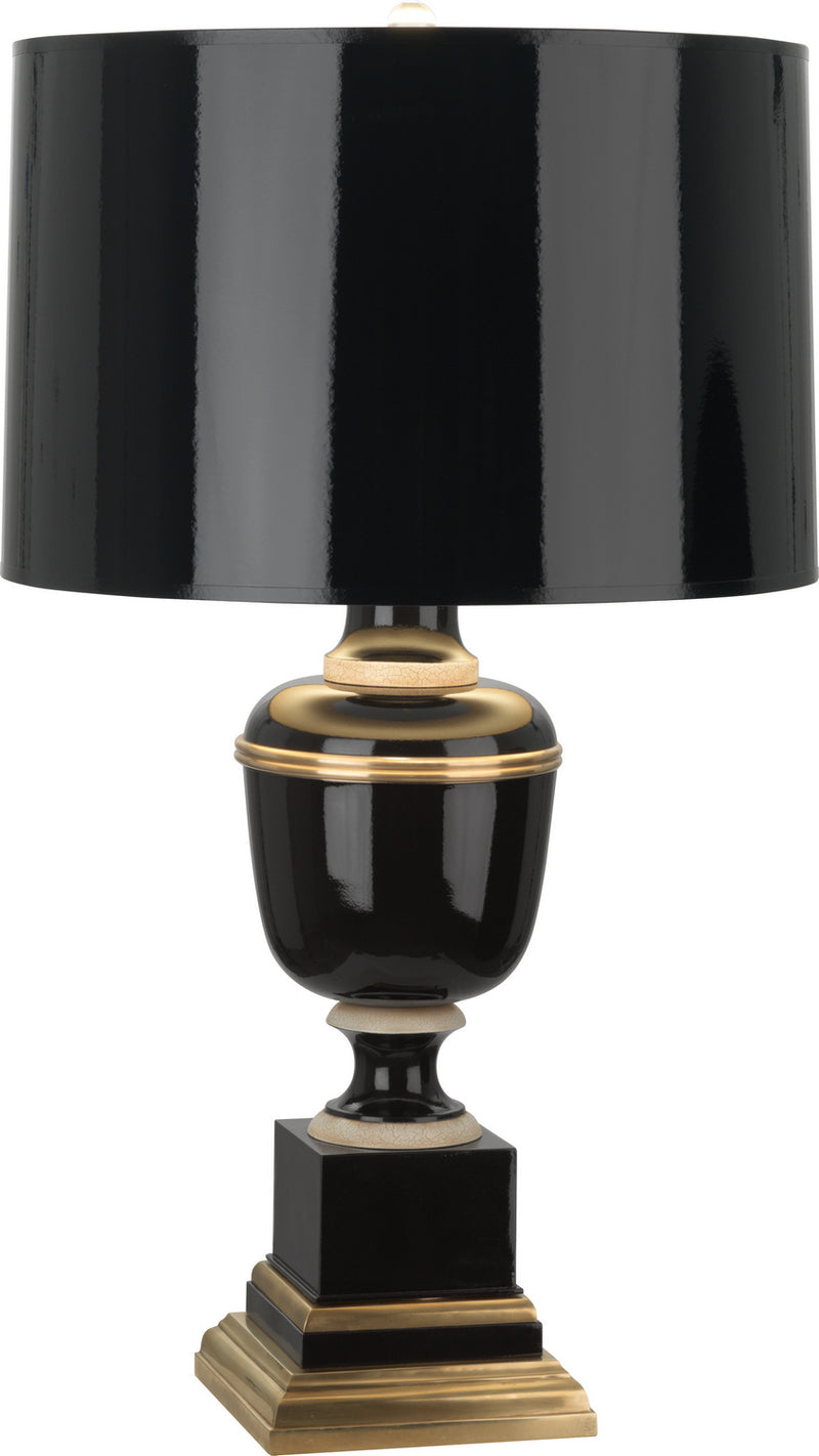Robert Abbey - 2503 - One Light Table Lamp - Annika - Black Lacquered Paint w/Natural Brass and Ivory Crackle