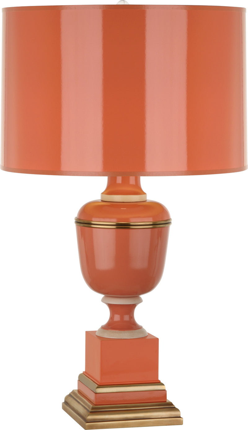Robert Abbey - 2600 - One Light Table Lamp - Annika - Tangerine Lacquered Paint w/Natural Brass and Ivory Crackle