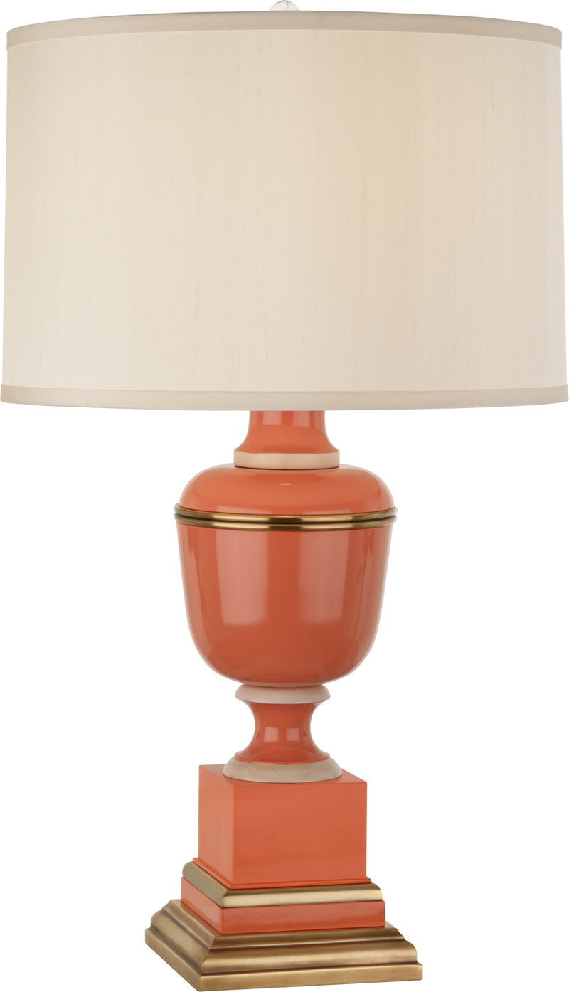 Robert Abbey - 2600X - One Light Table Lamp - Annika - Tangerine Lacquered Paint w/Natural Brass and Ivory Crackle