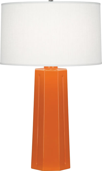 Robert Abbey - 963 - One Light Table Lamp - Mason - Pumpkin Glazed