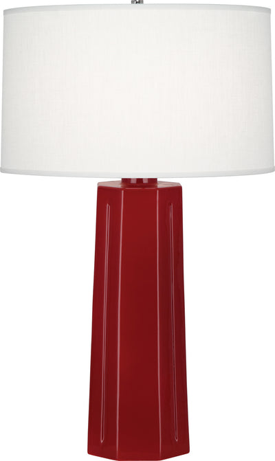 Robert Abbey - 968 - One Light Table Lamp - Mason - Oxblood Glazed