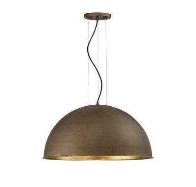 Savoy House - 7-5014-3-84 - Three Light Pendant - Sommerton - Rubbed Bronze with Gold Leaf