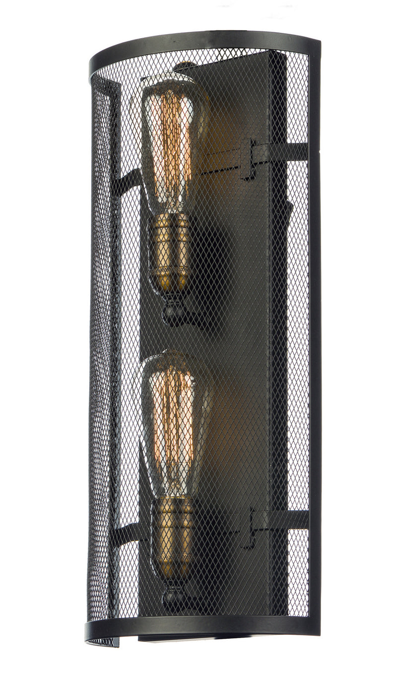 Maxim - 20119BKNAB/BUI - Two Light Wall Sconce - Palladium - Black / Natural Aged Brass