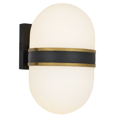 Crystorama - CAP-8504-MK-TG - Two Light Outdoor Wall Mount - Capsule - Matte Black / Textured Gold